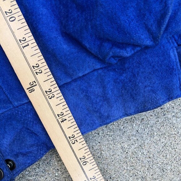 VTG 90s TIDEWATER TRADERS Jacket Women's LARGE Leather Suede Blue Retro Coat​​​ - Picture 14 of 14